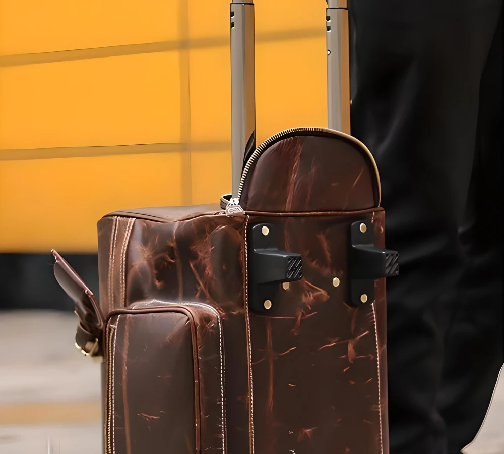 leather carry on luggage bag